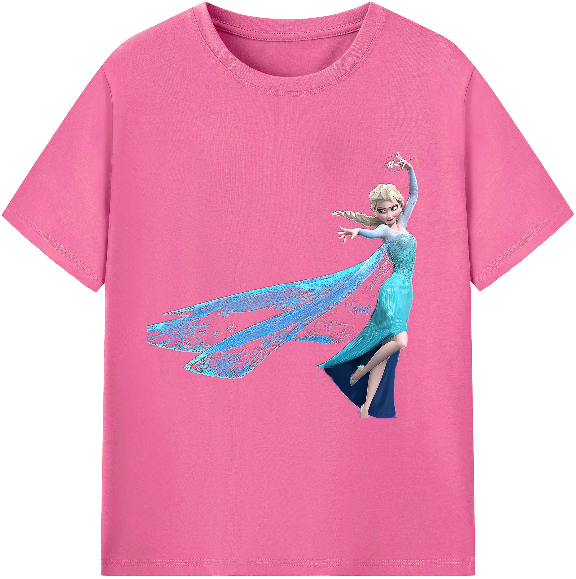 （画像用） アナと雪の女王 アンナ エルサ Frozen Anna Elsa レディースカジュアルプリントTシャツ（綿100％）